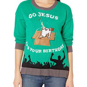 Blizzard Bay Womens Jesus Manger Led Light up Ugly Christmas Sweater 0