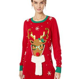 Blizzard Bay Womens Ugly Christmas Reindeer Sweater 0
