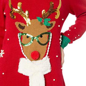 Blizzard Bay Womens Ugly Christmas Reindeer Sweater 0 1