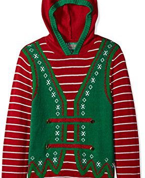 Ugly Christmas Sweater Males’s Elf Hooded