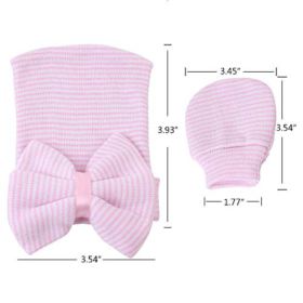 upeilxd Newborn Hospital Hat Infant Baby Hat Caps with Bow Soft Cute Nursery Beanie Hat 0