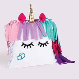 Make It Real DIY Glowing Unicorn Pillow DIY Arts and Crafts Kit for Kids Includes Color Changing Lights Pre Cut Fleece Stickers No Sewing Required Unicorn Bedroom Decor 0 0