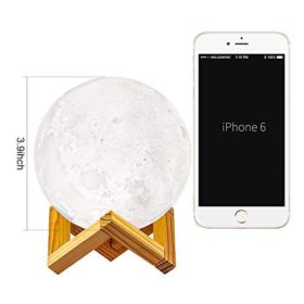 Moon Lamp 3D Printing Moon Light with Stand Remote Touch Control and USB Rechargeable 40 inch 0