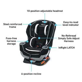 Graco Extend2Fit Convertible Car Seat Ride Rear Facing Longer with Extend2Fit Gotham 0 2