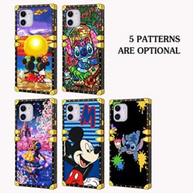 DISNEY COLLECTION iPhone 11 61 Inch 2019 Luxury Square Phone Case Classical Retro Art Stitch Design Cover Metal Decoration Corners Precision Cutouts Shockproof Shell 0 1