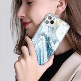 Maxjoy Phone Case Designed for iPhone 11 Pro 58 Cute Slim Protective Case Soft Flexible TPU Shockproof Phone Cover for Girls Women Men Compatible with iPhone 11 Pro 58 inch 2019 Blue Marble 0 1