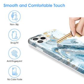 Maxjoy Phone Case Designed for iPhone 11 Pro 58 Cute Slim Protective Case Soft Flexible TPU Shockproof Phone Cover for Girls Women Men Compatible with iPhone 11 Pro 58 inch 2019 Blue Marble 0 2