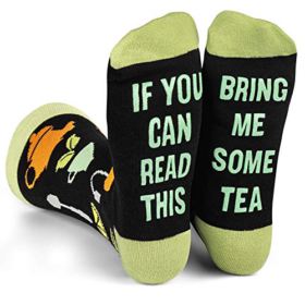 Lavley If You Can Read This Bring Me Novelty Socks Funny Dress Socks For Men and Women 0 1