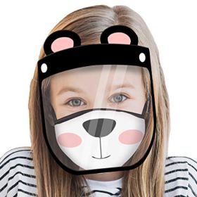 ABG Accessories Kids Face Shield with Matching Little Girls Reusable Fabric Mask 0