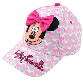 Disney Girls Minnie Mouse Cotton Baseball Cap with 3D Bowtique Bow Ages 2 7 0