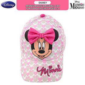 Disney Girls Minnie Mouse Cotton Baseball Cap with 3D Bowtique Bow Ages 2 7 0 2