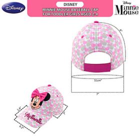 Disney Girls Minnie Mouse Cotton Baseball Cap with 3D Bowtique Bow Ages 2 7 0 5