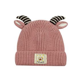 RARITY US Kids Winter Hat Toddler Pom Pom Knit Antlers Hats Lined Plush Earflap Winter Warm Cap for Girls Boys Baby 0