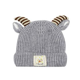 RARITY US Kids Winter Hat Toddler Pom Pom Knit Antlers Hats Lined Plush Earflap Winter Warm Cap for Girls Boys Baby 0 0