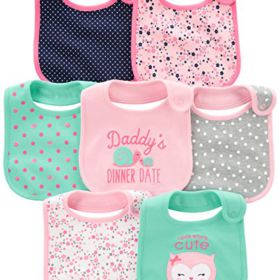 Simple Joys by Carters Baby Girls 7 Pack Teething Bibs 0 0