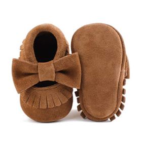 Delebao Infant Toddler Baby Soft Sole Tassel Bowknot Moccasinss Crib Shoes 0