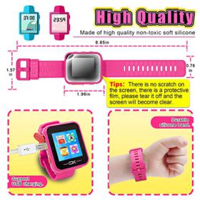 Toys for 3 8 Year Old Girls Pussan Kids Smart Watch for Kids Girls Toddler Watch with Camera USB Charging Christmas Birthday Gifts for Kids Digital Game Watches for Girl Toys Watch Age 3 8 Pink 0 4